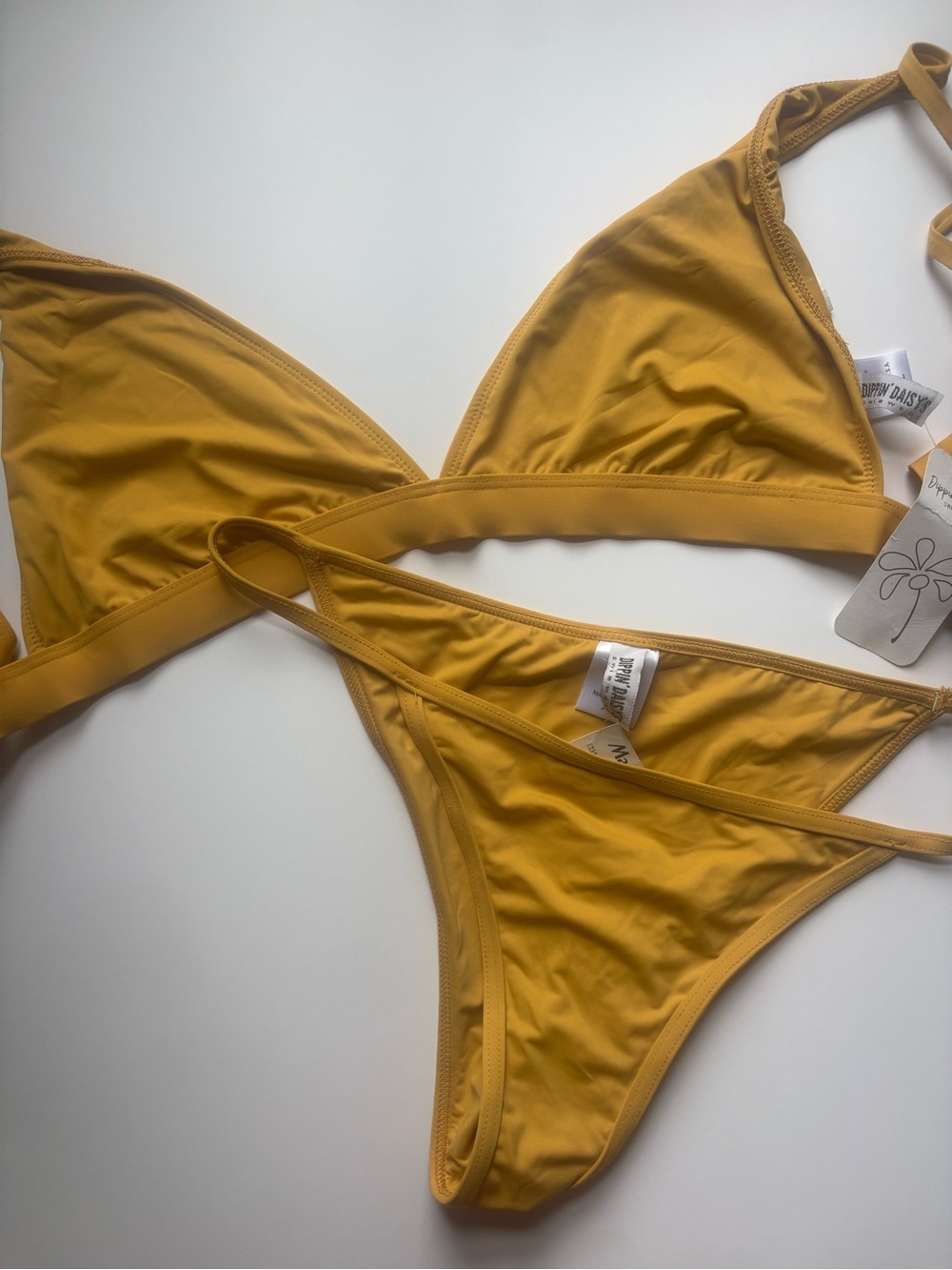 Dippin' Daisy's Mustard Triangle Bikini Set